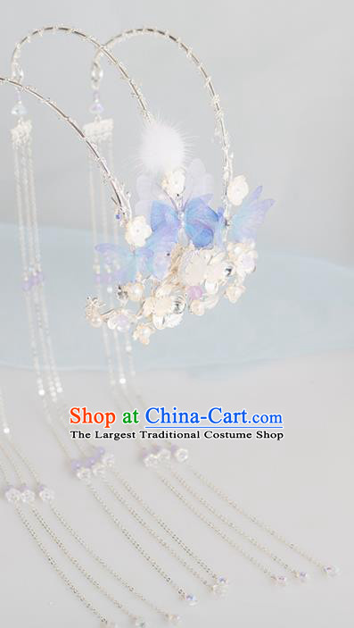 Chinese Handmade Tassel Phoenix Coronet Hairpins Ancient Princess Hair Accessories Headwear for Women