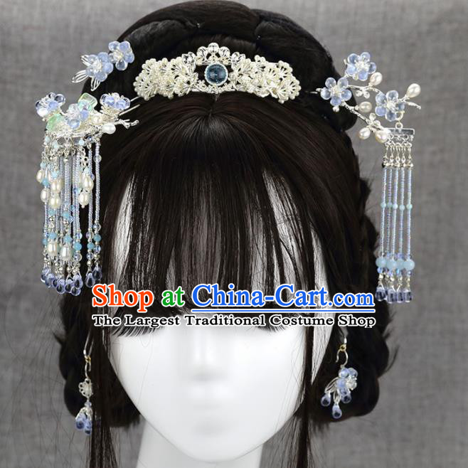 Chinese Handmade Hanfu Tassel Hairpins Ancient Palace Princess Hair Accessories Headwear for Women