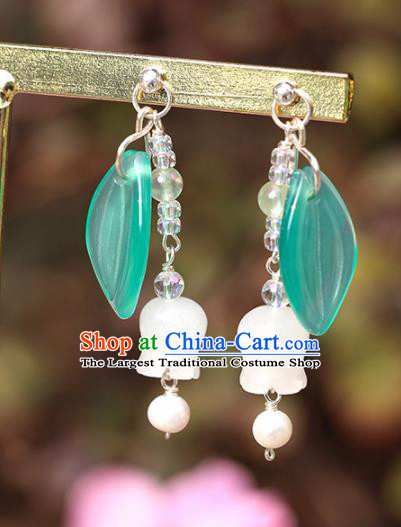 Handmade Chinese Classical Convallariaceae Earrings Ancient Palace Hanfu Ear Accessories for Women