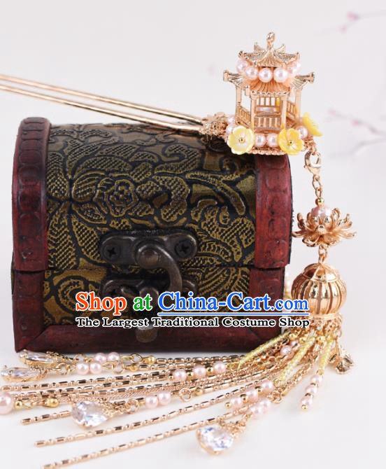 Chinese Handmade Palace Tassel Hairpins Ancient Princess Hanfu Hair Accessories Headwear for Women