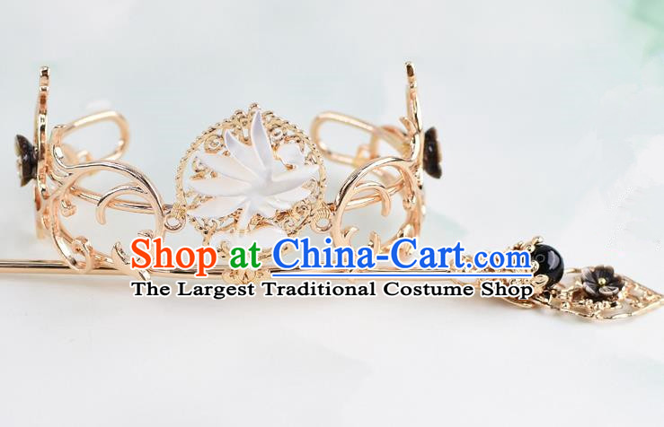 Chinese Traditional Swordsman Hair Accessories Ancient Prince Lotus Hairdo Crown for Men