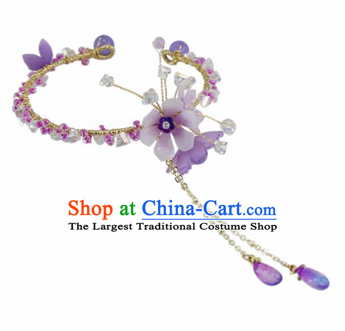Chinese Traditional Jewelry Accessories Ancient Princess Purple Crystal Bracelet for Women