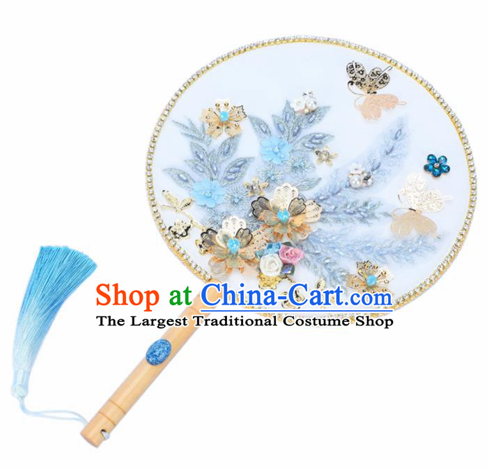 Chinese Traditional Wedding Round Fans Ancient Bride Palace Fan for Women