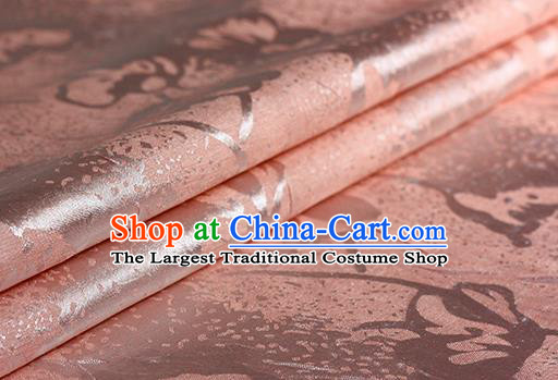 Chinese Traditional Hanfu Pink Brocade Material Cheongsam Classical Fabric Satin Silk Fabric