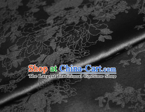 Chinese Traditional Royal Pattern Black Brocade Material Cheongsam Classical Fabric Satin Silk Fabric