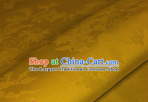 Chinese Traditional Royal Pattern Yellow Brocade Material Cheongsam Classical Fabric Satin Silk Fabric