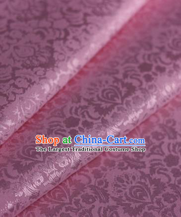 Chinese Traditional Fabric Cheongsam Pattern Pink Brocade Material Hanfu Classical Satin Silk Fabric