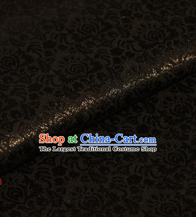 Chinese Traditional Fabric Cheongsam Pattern Black Brocade Material Hanfu Classical Satin Silk Fabric