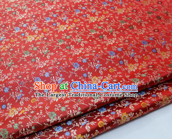 Chinese Traditional Tang Suit Fabric Royal Pepper Flowers Pattern Red Brocade Material Hanfu Classical Satin Silk Fabric