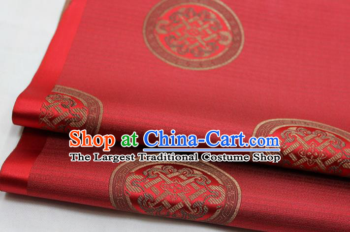 Chinese Traditional Tang Suit Fabric Royal Lucky Pattern Red Brocade Material Hanfu Classical Satin Silk Fabric
