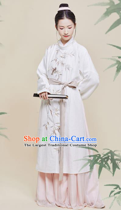 Chinese Traditional Song Dynasty Swordswoman Embroidered Hanfu Dress Ancient Nobility Lady Historical Costume for Women