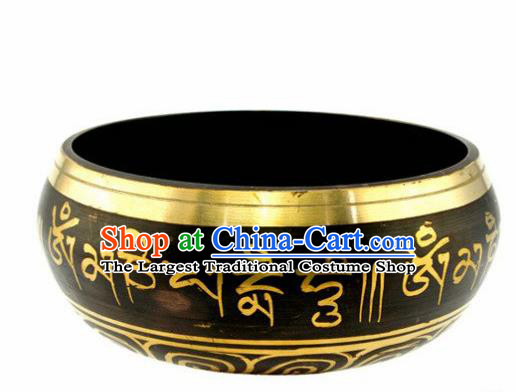 Chinese Traditional Feng Shui Items Buddhism Copper Sanskrit Bowl Buddhist Decoration