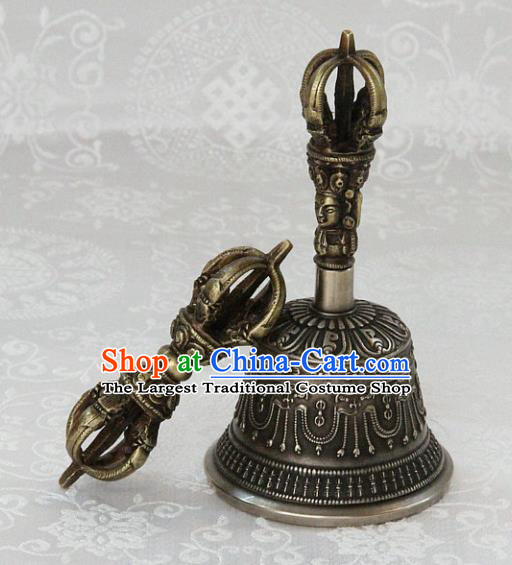 Chinese Traditional Feng Shui Items Buddhism Vajra Pestle Buddhist Copper Bell Musical Instrument