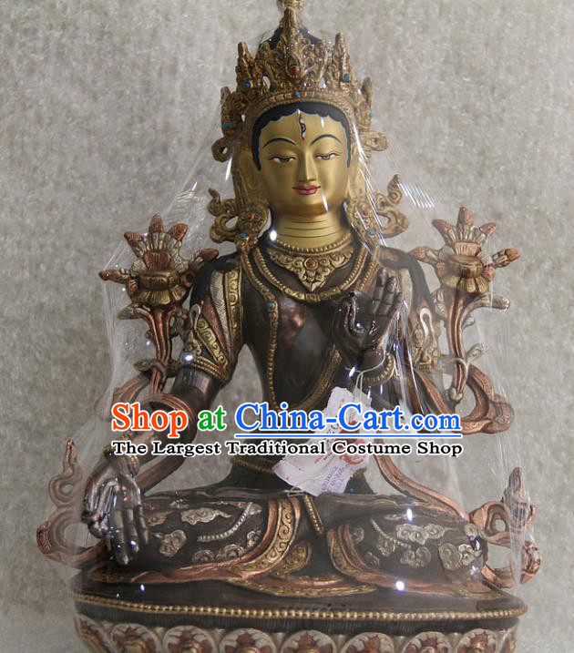 Chinese Traditional Buddhist Copper Buddha Statue Decoration Tibetan Buddhism Feng Shui Items Sculpture