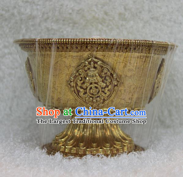 Chinese Traditional Buddhist Offersacrifice Brass Carving Bowl Buddha Cup Decoration Tibetan Buddhism Feng Shui Items