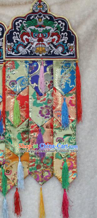 Chinese Traditional Buddhist Temple Brocade Curtain Tibetan Buddhism Portiere Decoration
