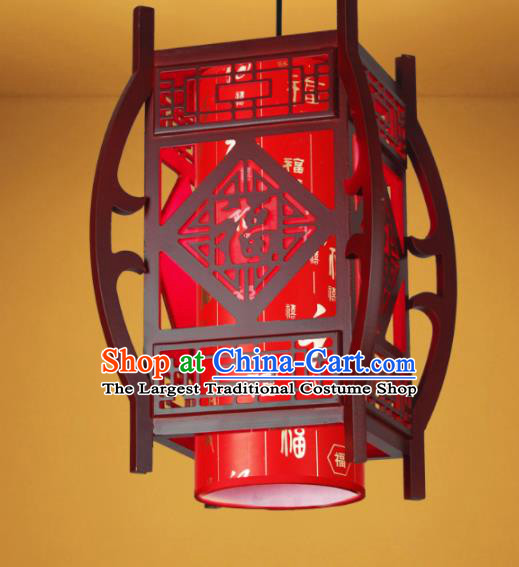 Chinese Traditional Hanging Lantern Handmade New Year Wood Palace Lanterns Ceiling Lamp