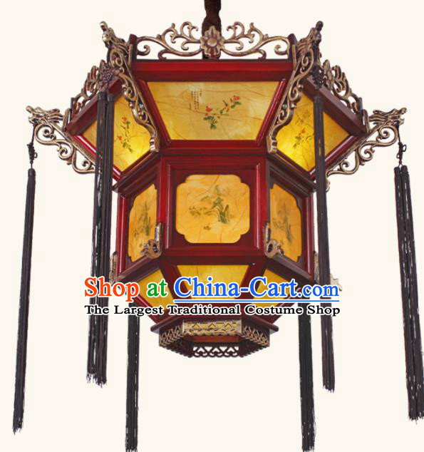 Chinese Traditional Wood Palace Lantern Handmade New Year Hanging Lanterns Ceiling Lamp