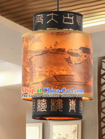 Chinese Traditional Yellow Ceiling Palace Lantern Handmade New Year Classical Lanterns Hanging Lamp