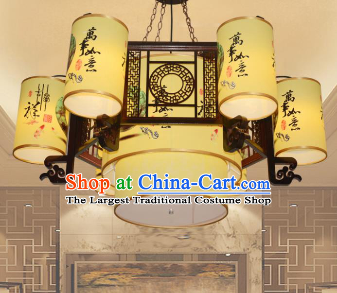 Chinese Traditional Classical Six Light Ceiling Palace Lantern Handmade New Year Lanterns Hanging Lamp