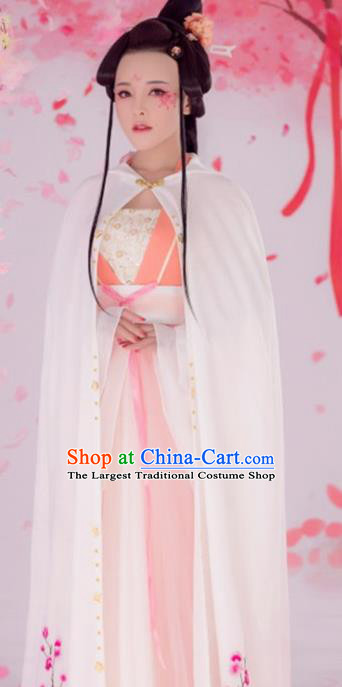 Chinese Ancient Flowers Goddess Hanfu Dress Traditional Tang Dynasty Imperial Consort Historical Costume for Women
