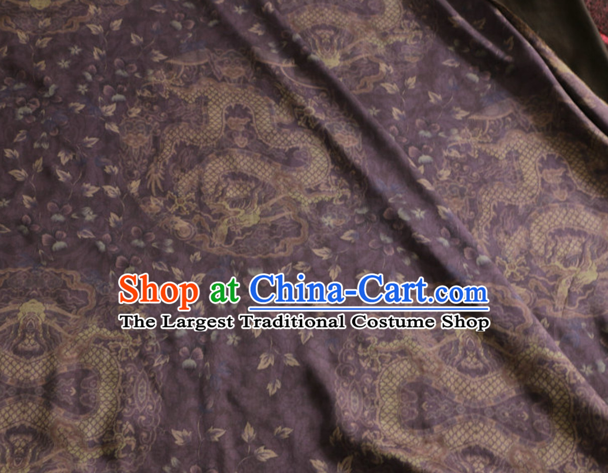 Classic Royal 100% Pure Silk Round Dragon Pattern Fabric Chinese Traditional Silk Fabrics