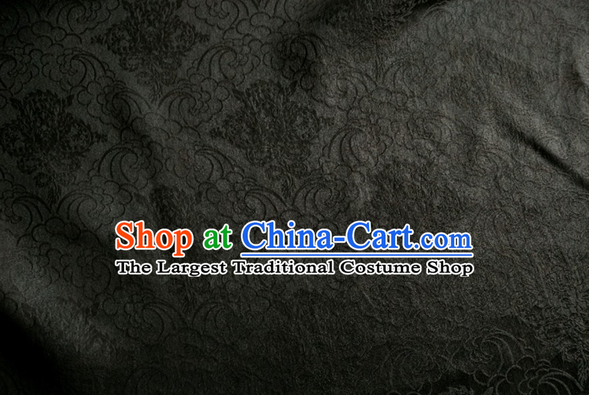 Classic Royal 100% Pure Silk Round Dragon Pattern Fabric Chinese Traditional Silk Fabrics