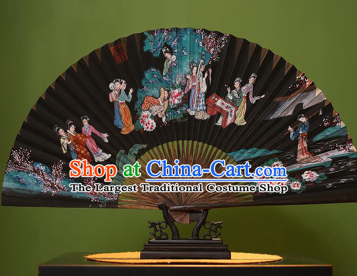 Chinese Traditional Handmade Bamboo Fans Classical Printing Beauty Folding Fans for Men