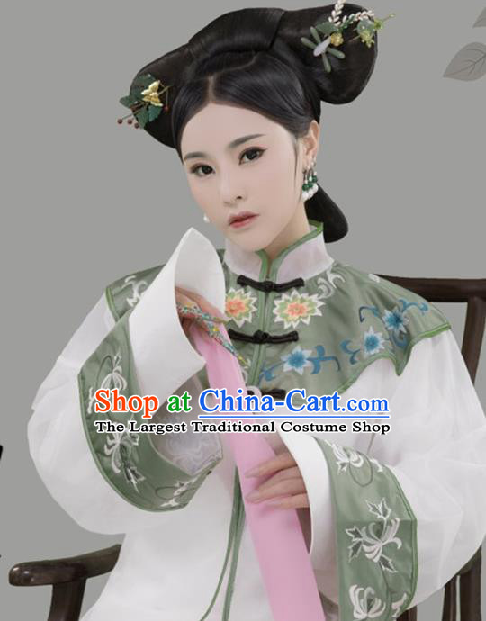 Chinese Ancient Manchu Lady Hanfu Dress Qing Dynasty Imperial Consort Historical Costume for Women