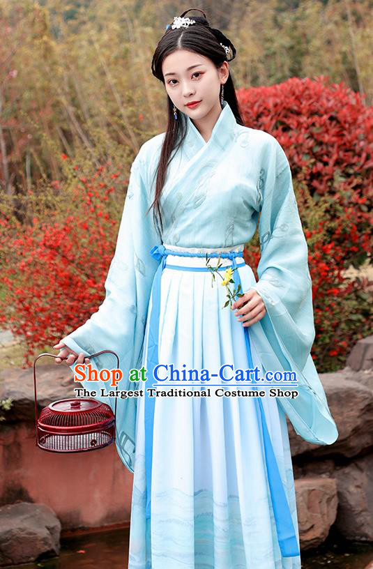 Chinese Ancient Court Maid Hanfu Dress Han Dynasty Nobility Lady Princess Historical Costume for Women