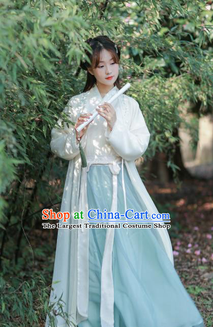 Chinese Ancient Nobility Lady Embroidered Hanfu Dress Song Dynasty Historical Costume for Women