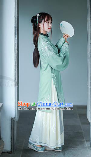 Chinese Ancient Ming Dynasty Nobility Lady Historical Costume Traditional Embroidered Hanfu Dress for Women