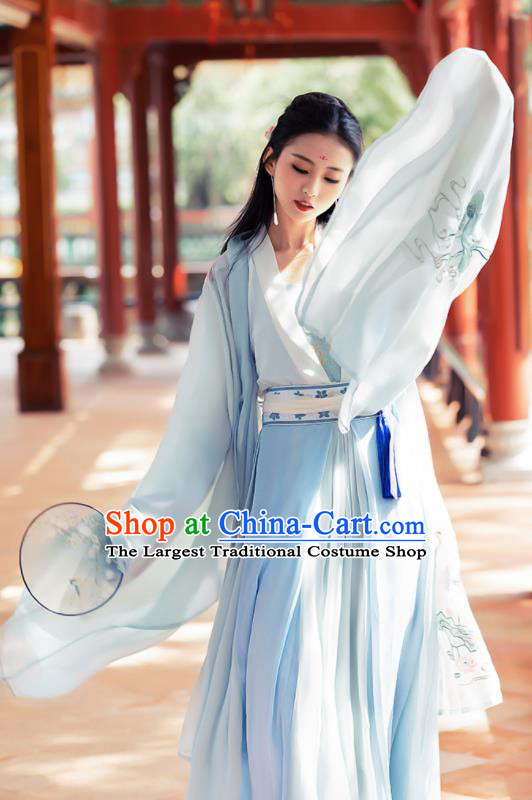 Ancient Chinese Song Dynasty Historical Costume Traditional Nobility Lady Embroidered Hanfu Dress for Women