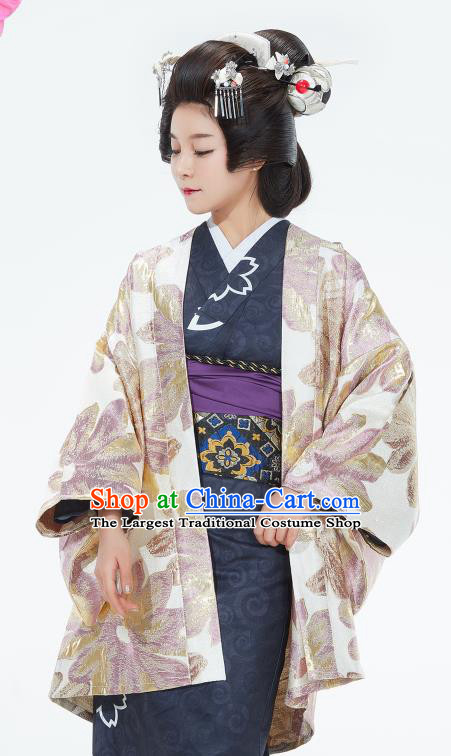 Traditional Japanese Haori Kimono Coat Asian Japan Handmade Yukata Costume for Women