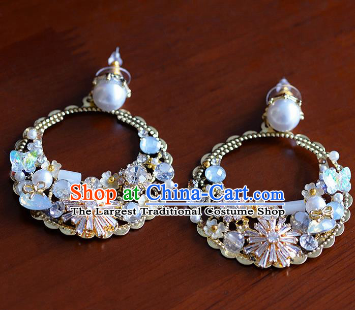 Traditional Chinese Ancient Palace Beads Earrings Handmade Wedding Ear Accessories for Women