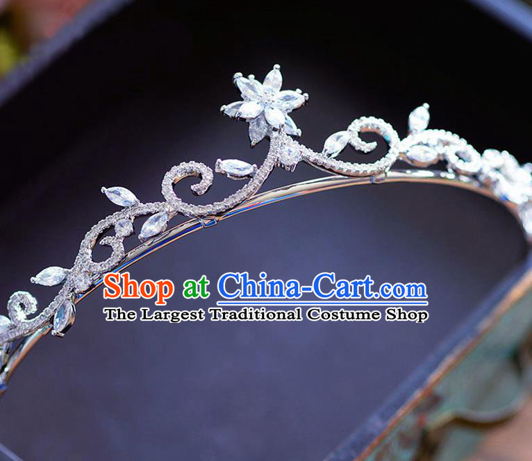 Handmade Baroque Bride Zircon Royal Crown European Queen Wedding Hair Accessories for Women