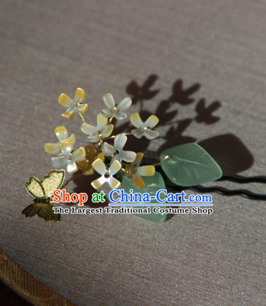 Traditional Chinese Ancient Princess Fragrans Butterfly Hair Clips Hairpins Handmade Hanfu Hair Accessories for Women