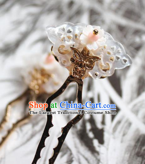 Traditional Chinese Ancient Hanfu Shell Butterfly Hair Clip Princess Hairpins Handmade Hair Accessories for Women