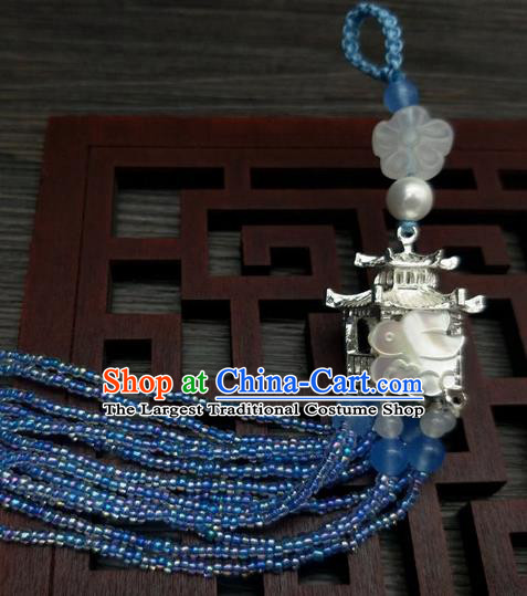 Traditional Chinese Ancient Moon Palace Rabbit Brooch Handmade Hanfu Palace Breastpin Tassel Pendant for Women