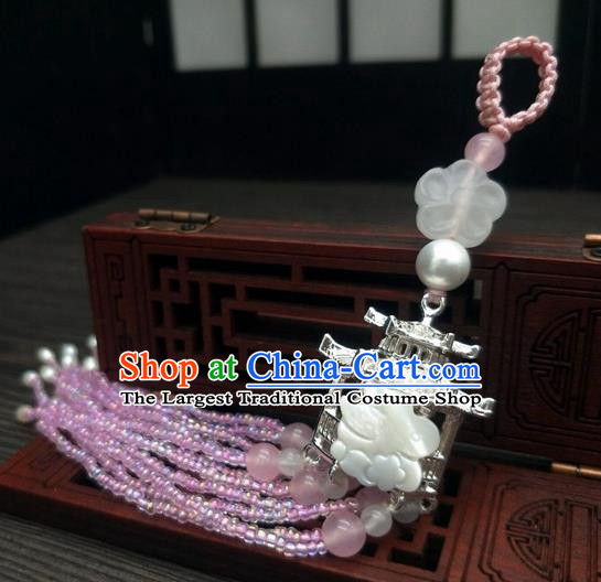 Traditional Chinese Ancient Wedding Moon Palace Rabbit Brooch Handmade Hanfu Palace Breastpin Tassel Pendant for Women