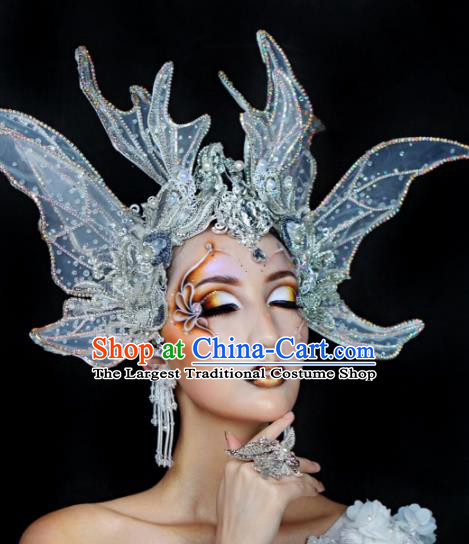 Top Grade Halloween Hair Accessories Handmade Fancy Ball Cosplay Queen Hat Headwear for Women