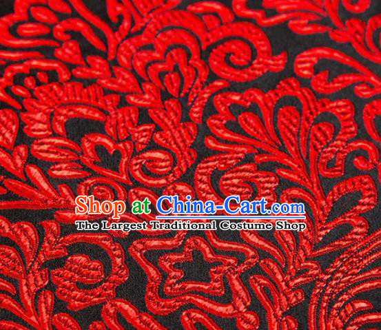Asian Chinese Traditional Red Pattern Brocade Cheongsam Silk Fabric Chinese Fabric Material