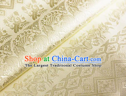 Asian Chinese Traditional Royal Pattern Golden Brocade Cheongsam Silk Fabric Chinese Satin Fabric Material