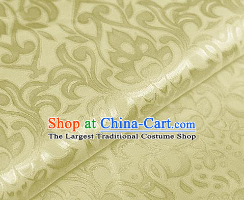 Asian Chinese Traditional Royal Lotus Pattern Yellow Brocade Cheongsam Silk Fabric Chinese Satin Fabric Material