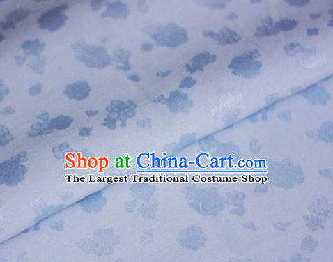 Asian Chinese Traditional Royal Flowers Pattern Blue Brocade Cheongsam Silk Fabric Chinese Satin Fabric Material