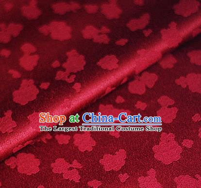 Asian Chinese Traditional Royal Flowers Pattern Wine Red Brocade Cheongsam Silk Fabric Chinese Satin Fabric Material