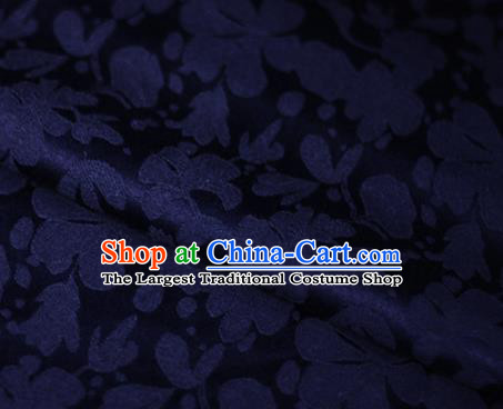 Asian Chinese Traditional Classical Pattern Navy Brocade Cheongsam Silk Fabric Chinese Satin Fabric Material