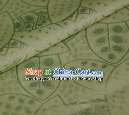 Asian Chinese Traditional Leaf Pattern Green Brocade Cheongsam Silk Fabric Chinese Satin Fabric Material