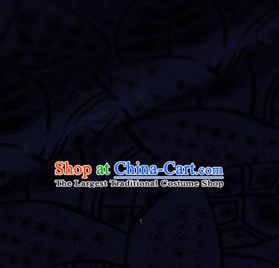 Asian Chinese Traditional Leaf Pattern Navy Brocade Cheongsam Silk Fabric Chinese Satin Fabric Material