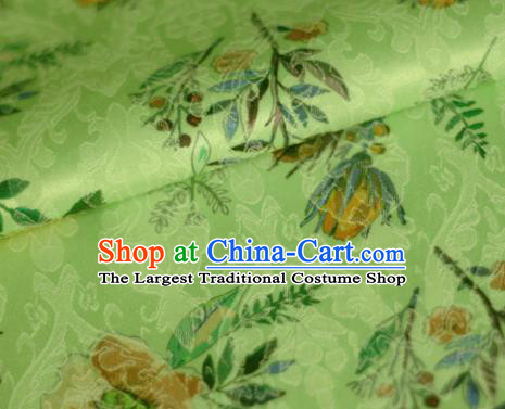 Asian Chinese Classical Rose Pattern Green Brocade Cheongsam Silk Fabric Chinese Traditional Satin Fabric Material
